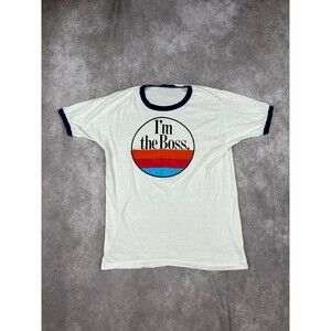 Vintage 80s I’m The Boss Ringer Tshirt Single stitch